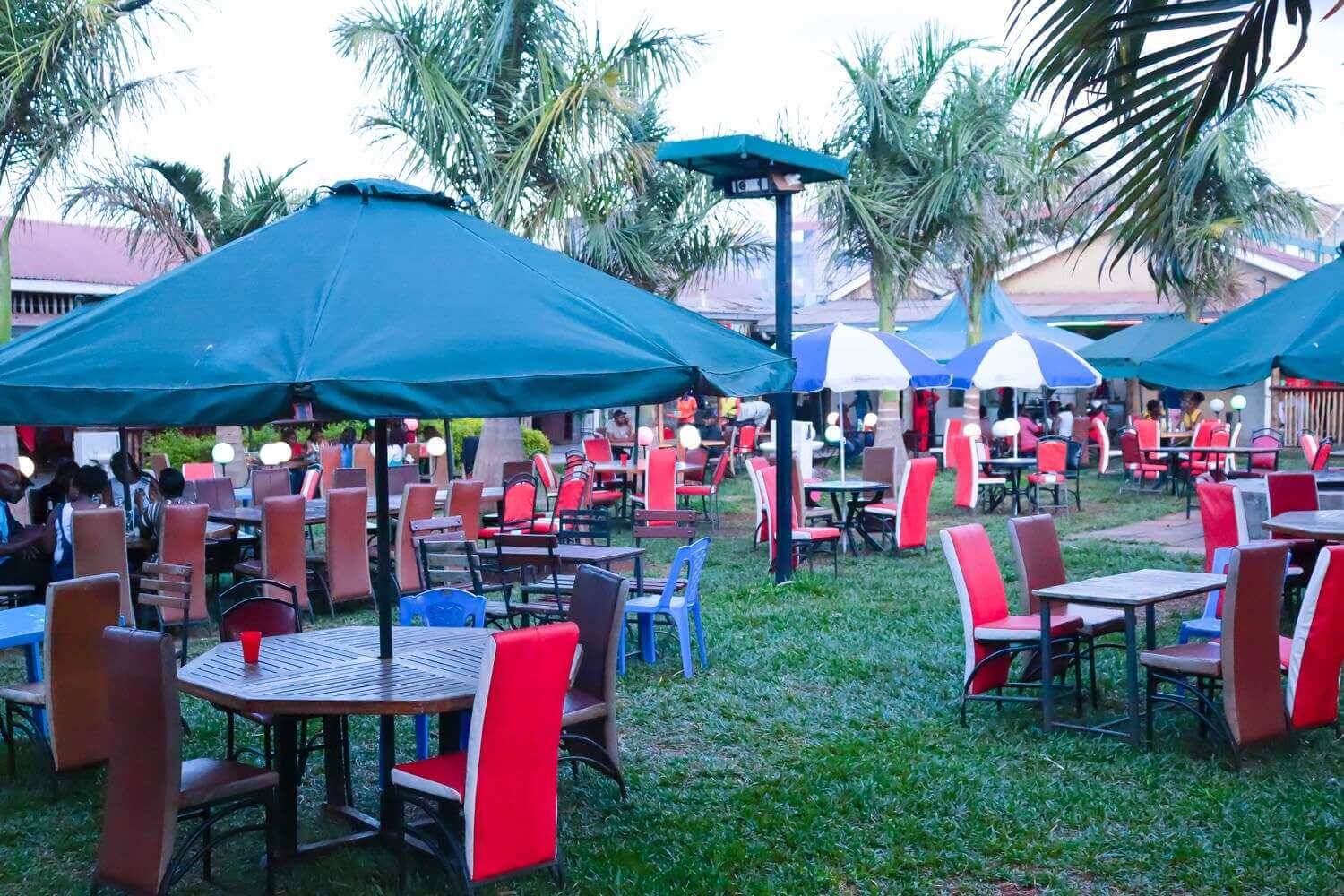 African boutique hotel in Kiambu County outdoor garden at sunset